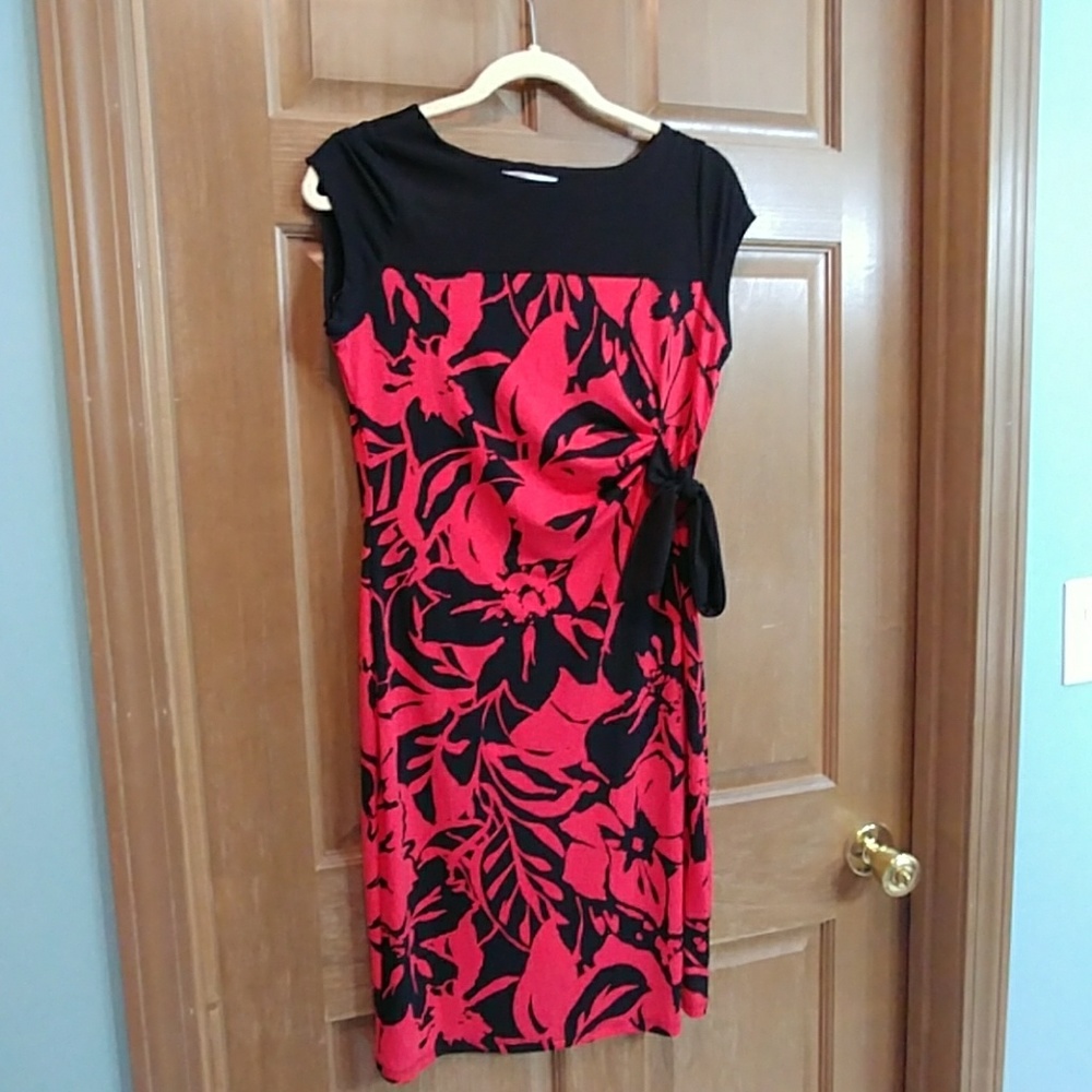 Maternity small dress, red and black